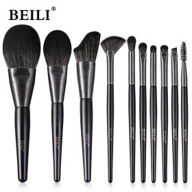 Beli 10pcs Professional Makeup Brush Set New Design Brushed Tube Makeup Brushes (Option: MC10)